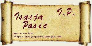 Isaija Pašić vizit kartica